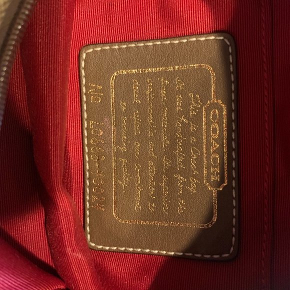 Coach Purse Khaki and Maroon - Picture 5 of 5